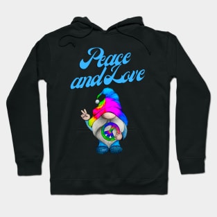 Christmas Pyjama, Peace and Love, Hippie Gnome, Holiday T Hoodie